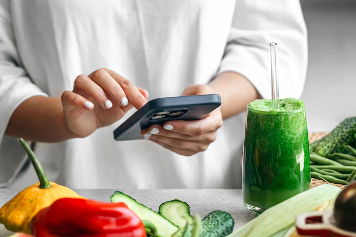 Une personne qui regarde un contenu healthy sur les réseaux sociaux